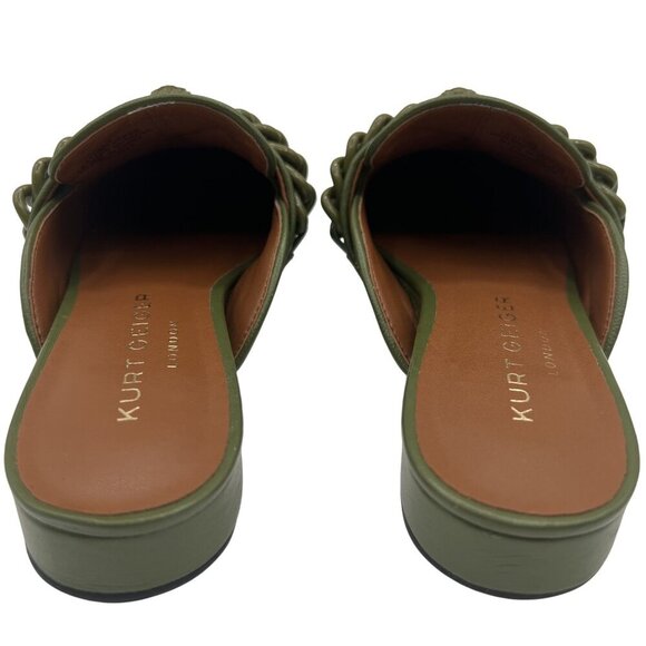 Kurt Geiger London Soho Mule Drench 35.5 Quilted Olive Chain Eagle Head Leather - Picture 7 of 13